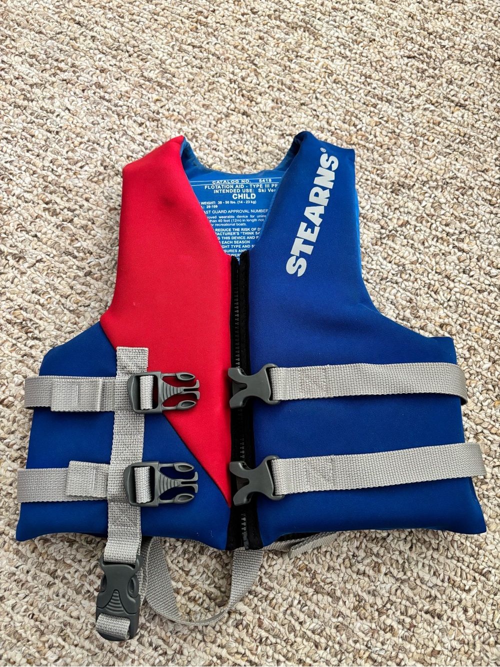 Stearns Kids' Red & Blue Swim Vest - Secure Buckle Life Jacket